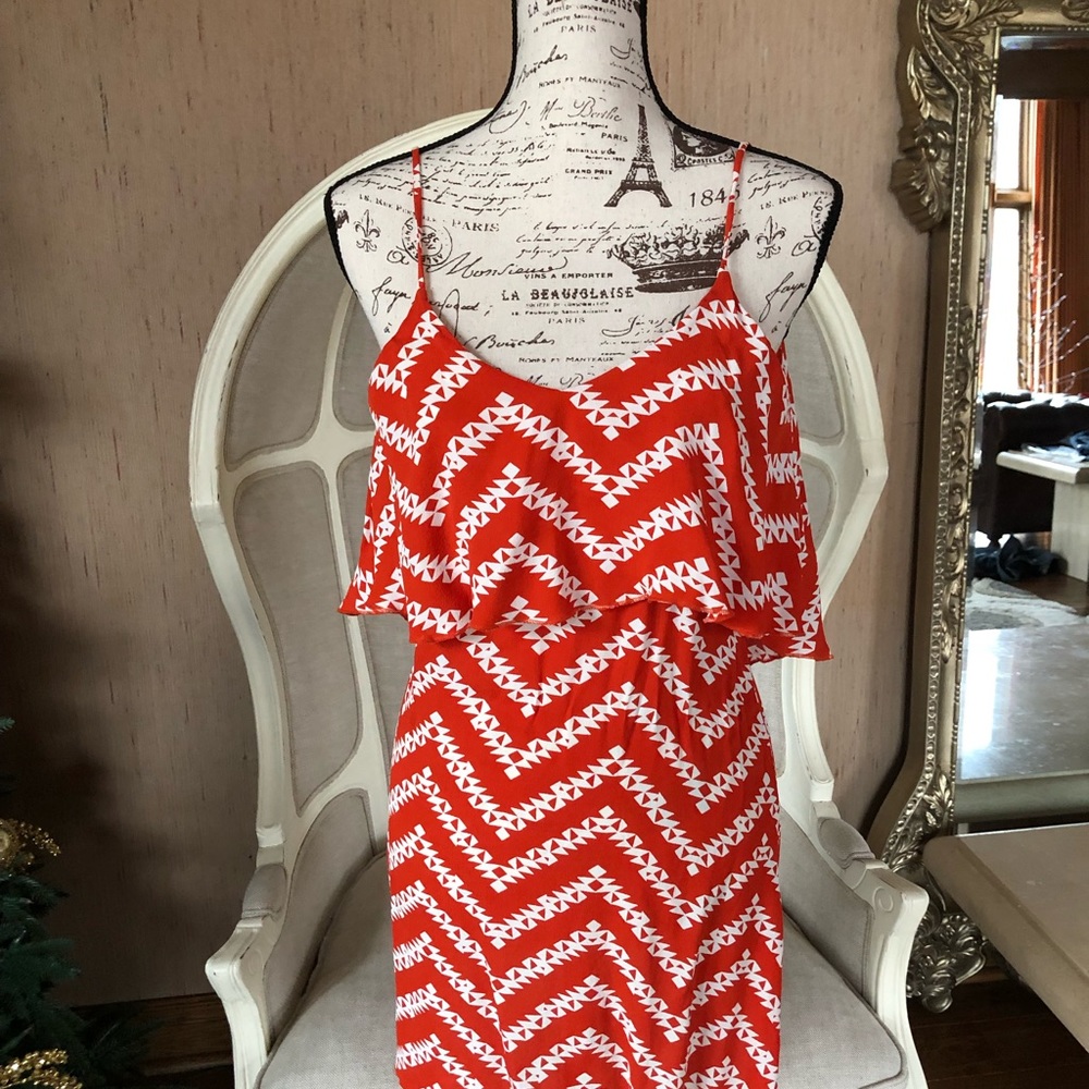 Summer short flowy spaghetti strap dress crepe - Picture 2 of 6